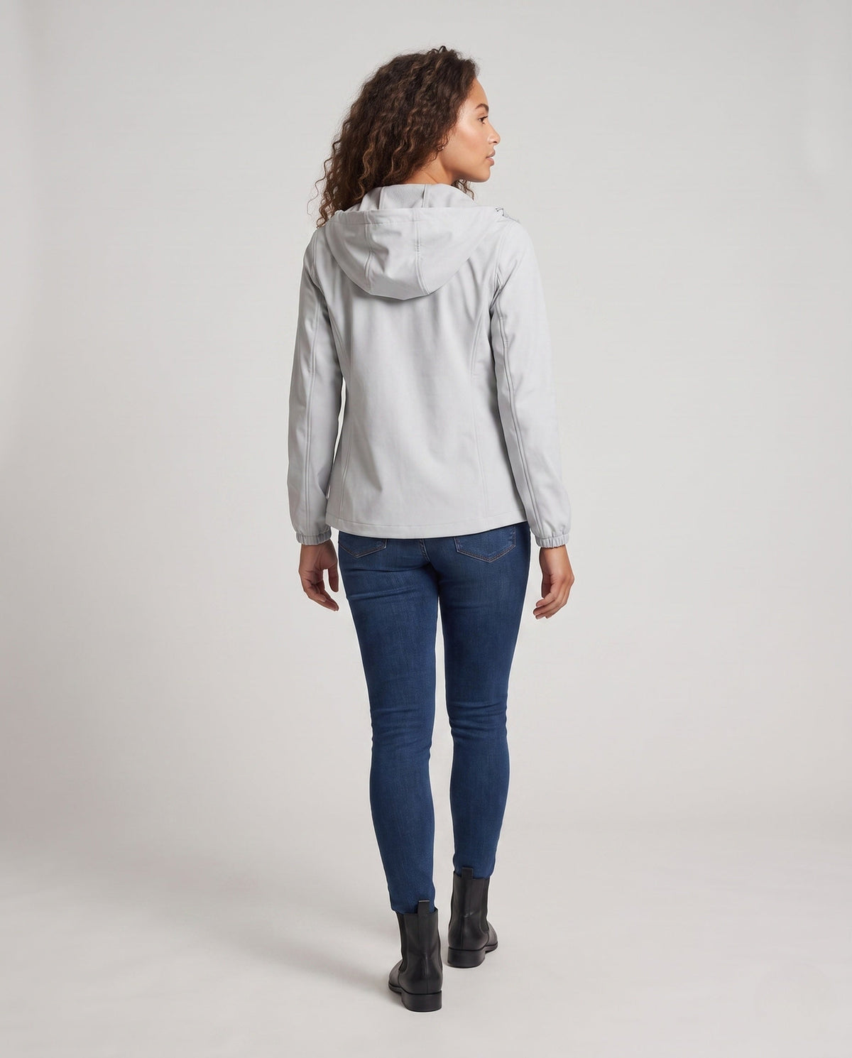 Women's Versatile Functional Jacket with Adjustable Hood - Back View