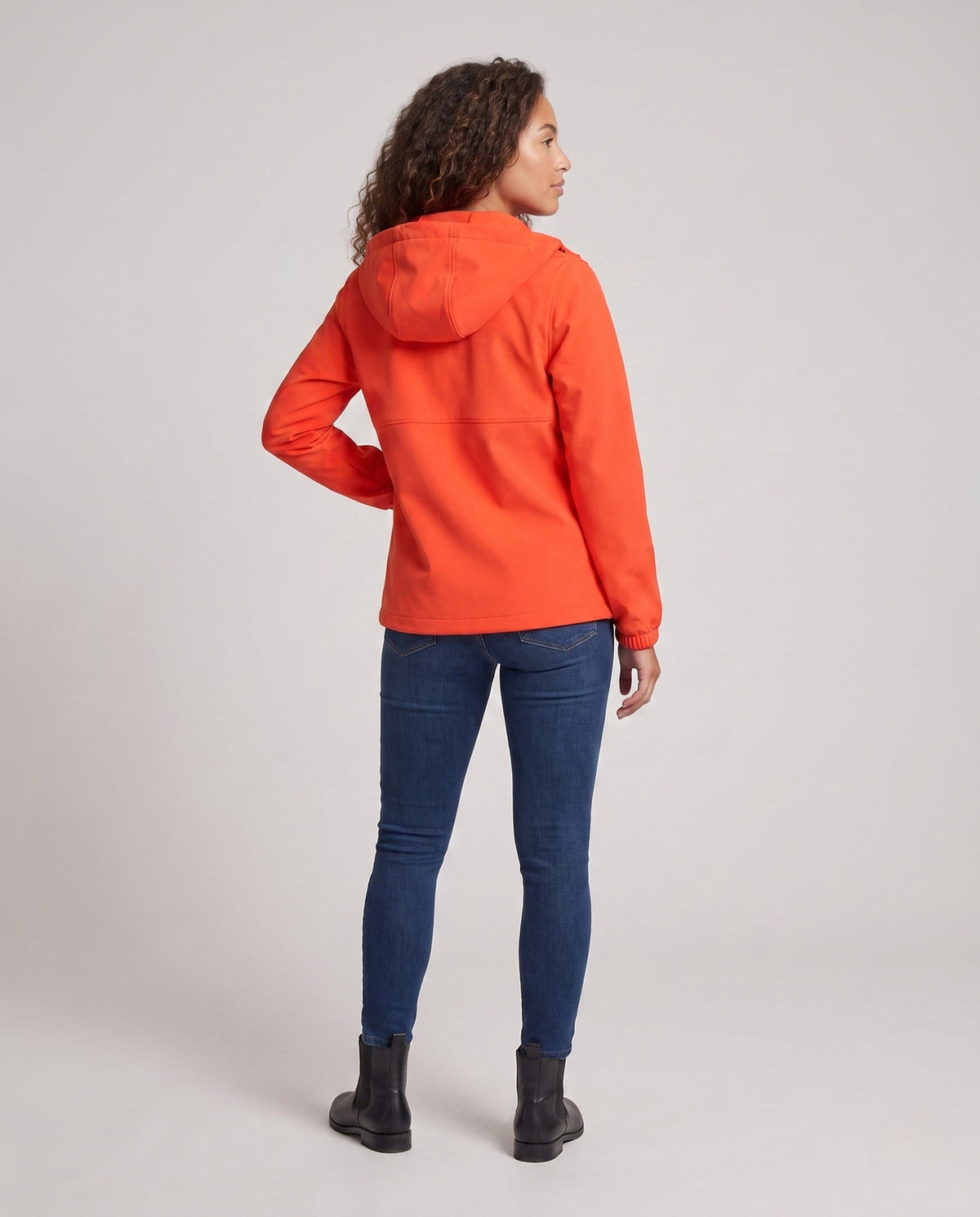Women's Water-Repellent Functional Jacket with Adjustable Hood - Back View