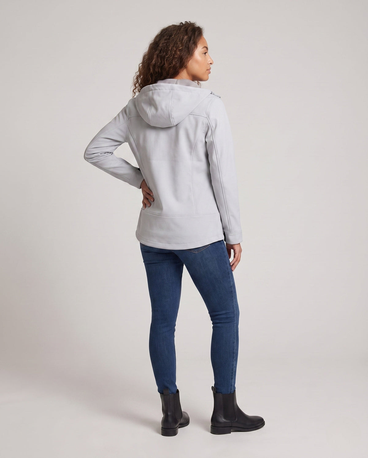 Women's Water-Repellent Outdoor Jacket with Adjustable Hood - Back View
