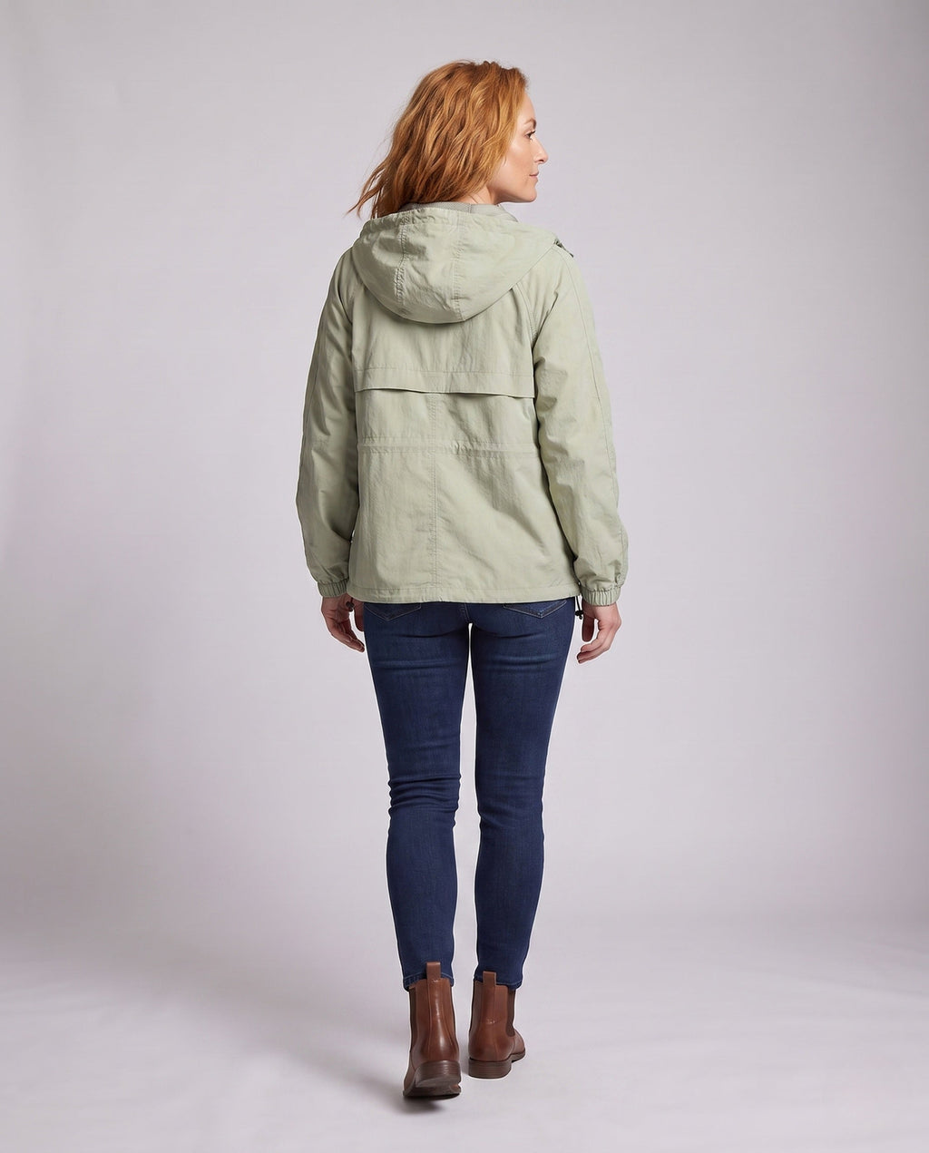 Women's Breathable Casual Jacket with Adjustable Hood - Back View