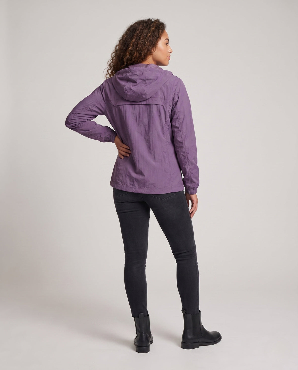 Women's Breathable UV Protection Jacket with Adjustable Hood Collar - Back View