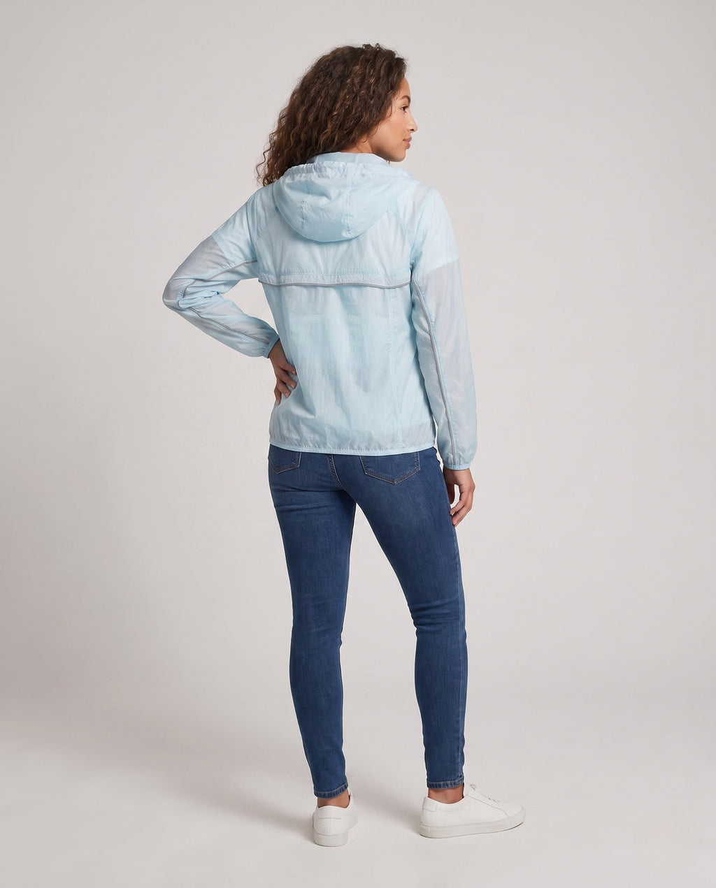 Women's Breathable UV Protection Jacket with Adjustable Hood - Back View