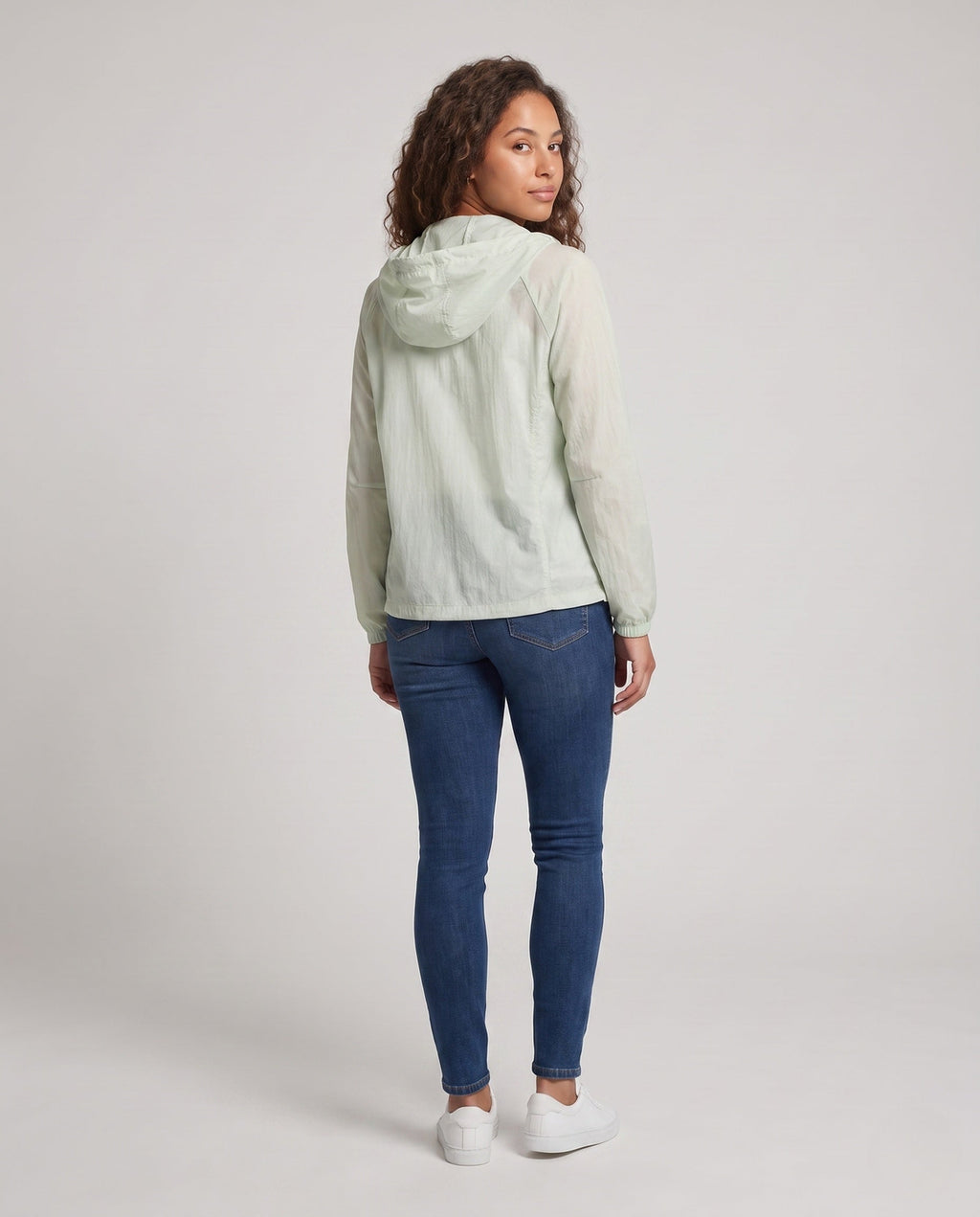 Women's Breathable UV Protection Jacket with Adjustable Hood - Back View