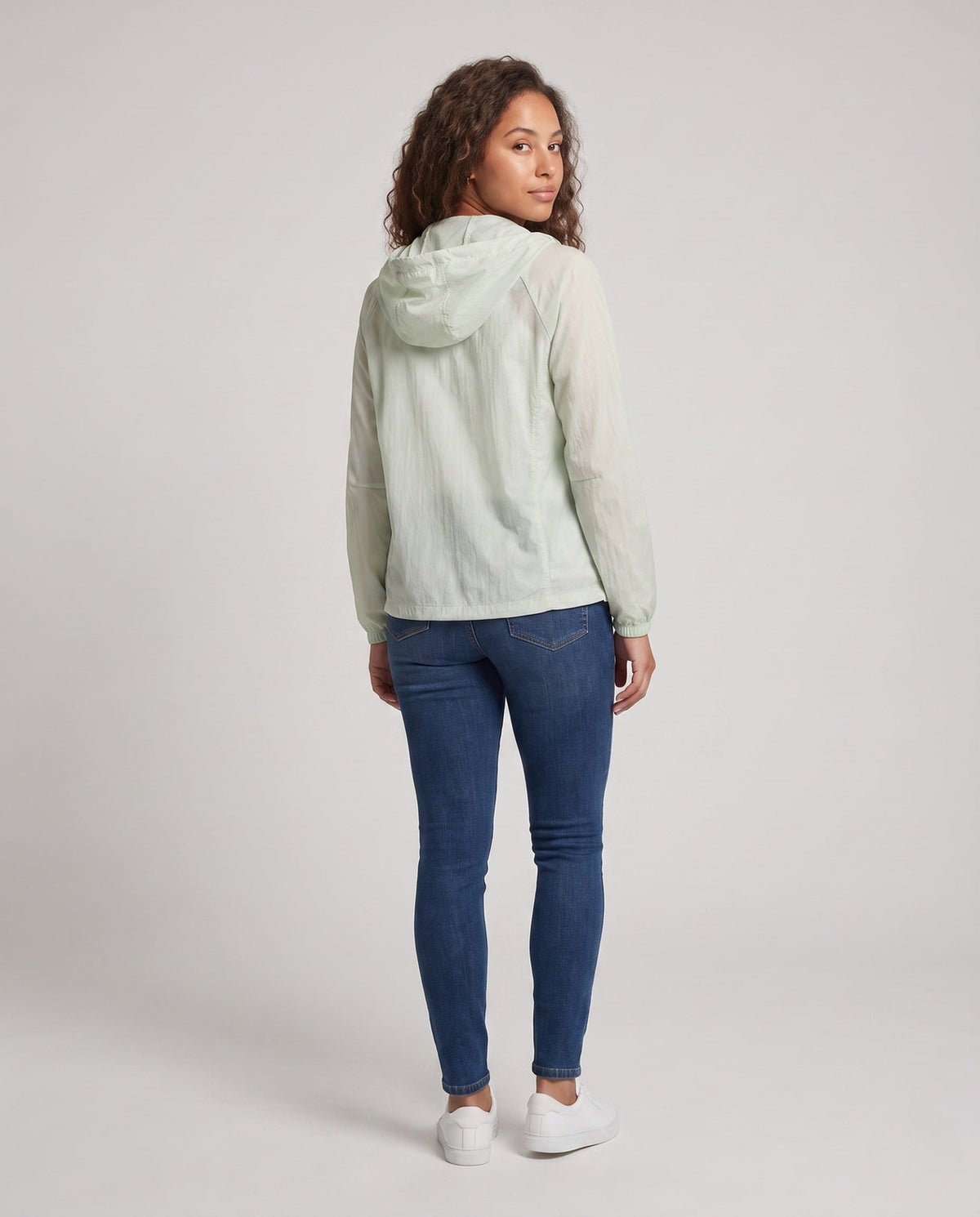 Women's Breathable UV Protection Jacket with Adjustable Hood - Back View