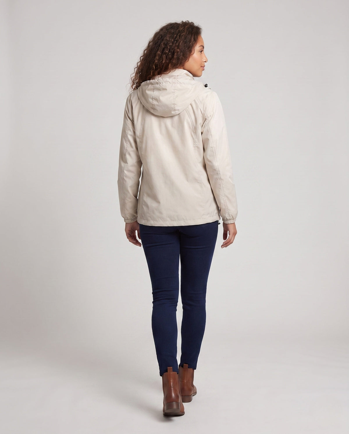 Women's Breathable Windbreaker Jacket with Adjustable Hood - Back View