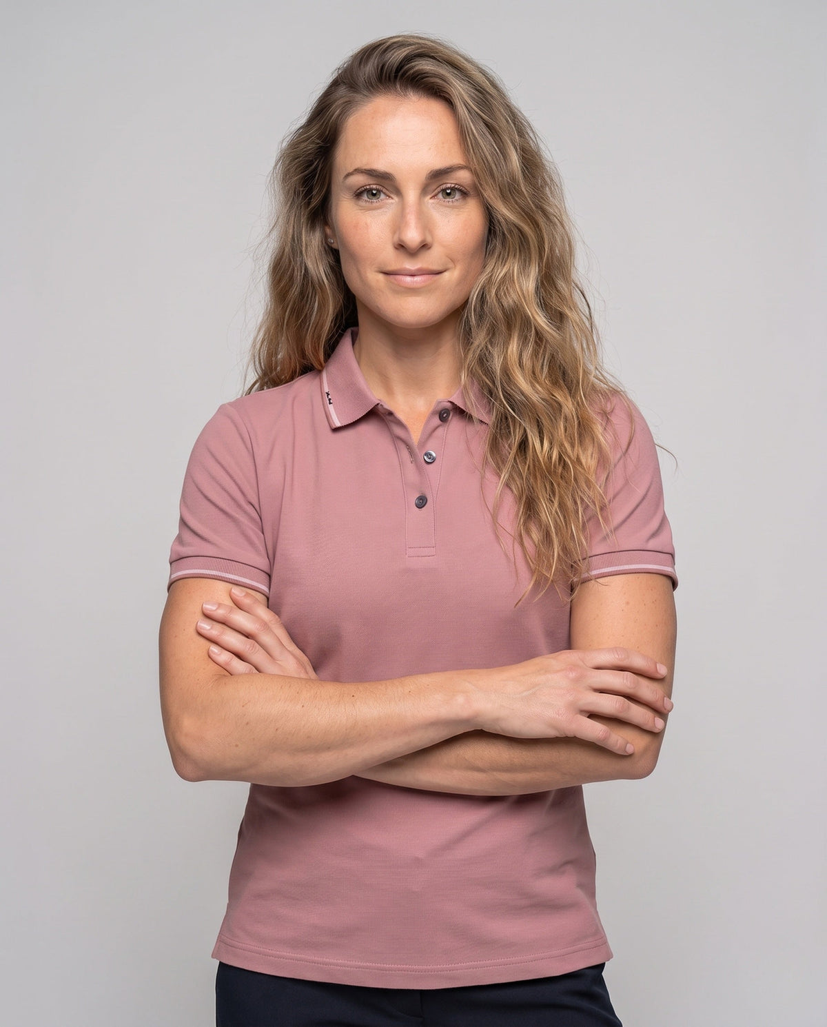 Women's Breathable Polo Shirt with Cooling Technology - Upper Body View