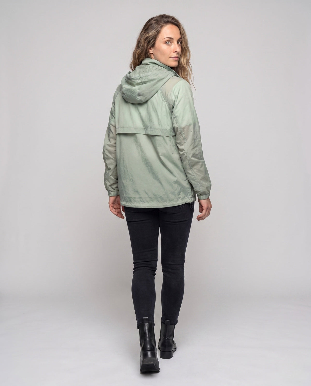 Women's Functional Rain Jacket with Breathable Membrane - Back View