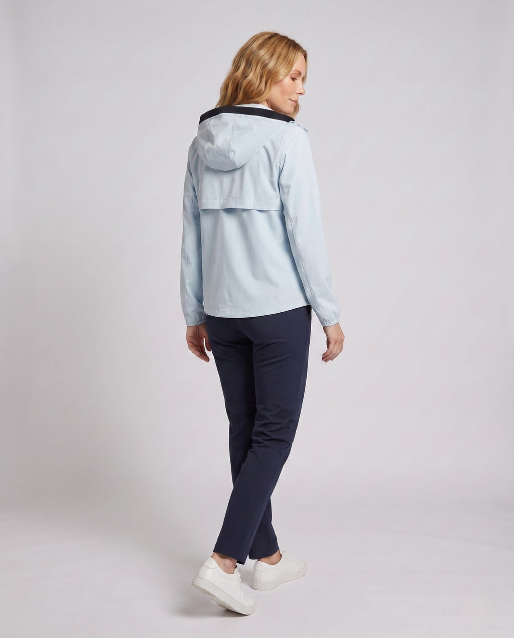 Women's Lightweight Functional Jacket with Stowable Hood Design - Back View
