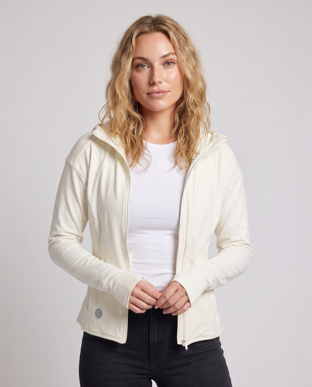 Women's Lightweight Functional Jacket with Adjustable Hood - Upper Body View