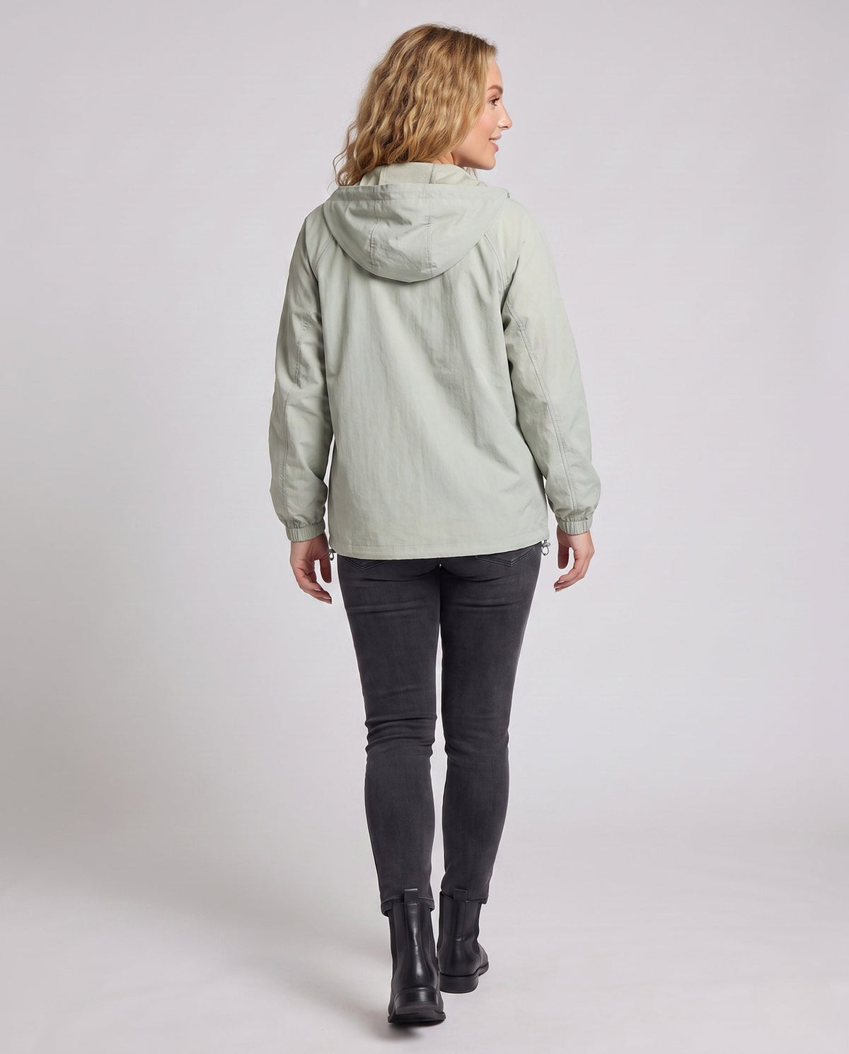 Women's Lightweight Outdoor Jacket with Adjustable Hood - Back View