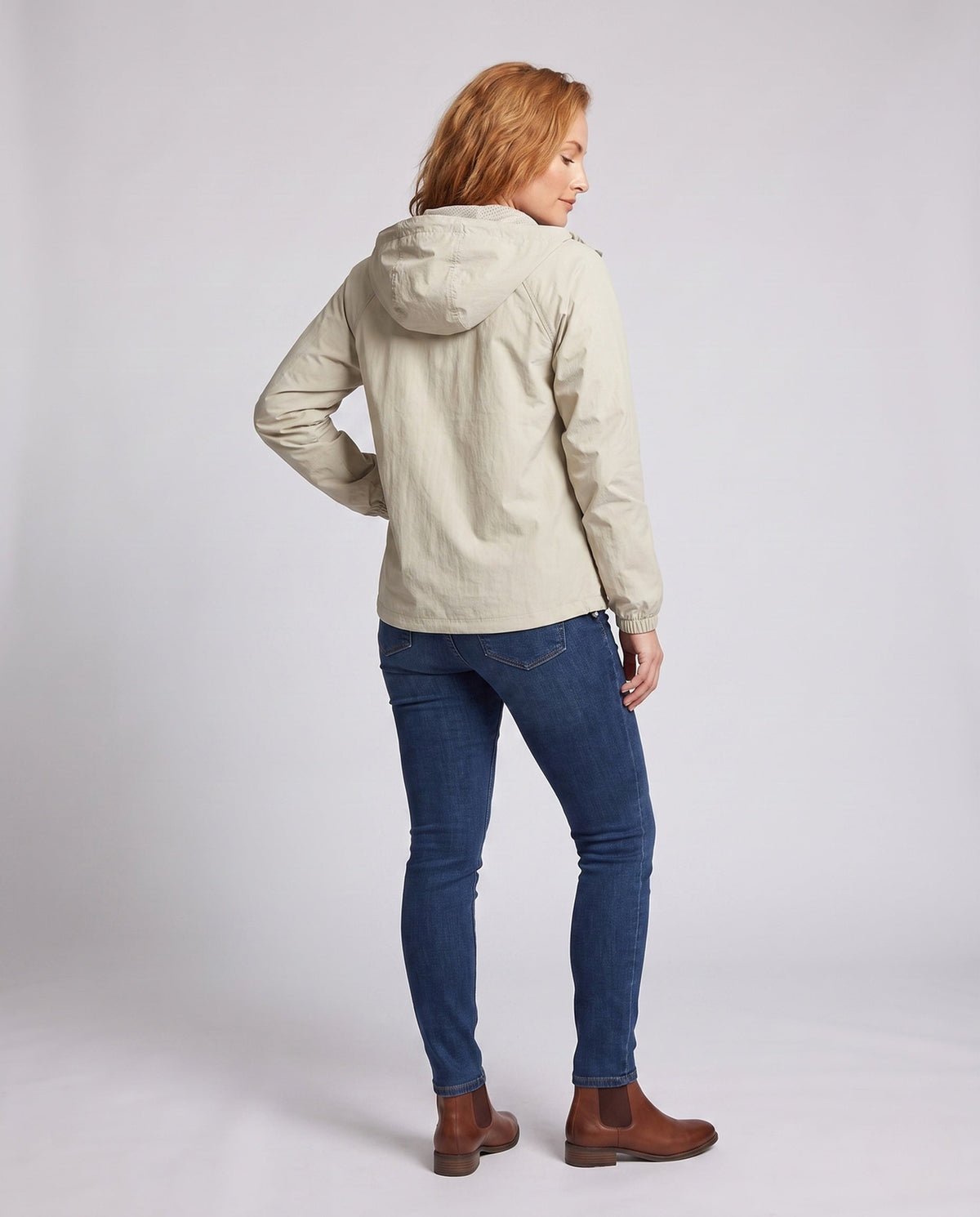 Women's Lightweight and Breathable Jacket with High Collar - Back View