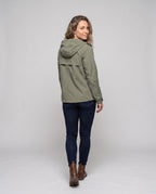 Women's Lightweight and Functional Rain Jacket with Adjustable Hood - Back View