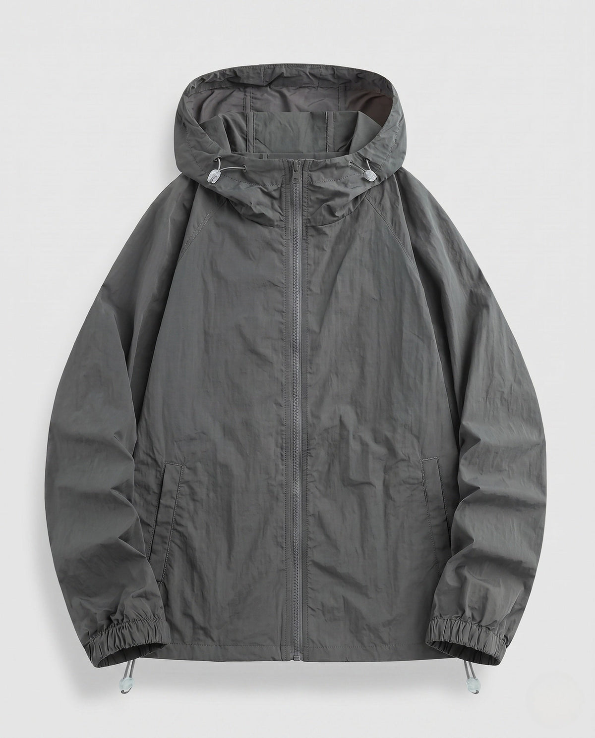 Women's Lightweight Windbreaker Jacket with Adjustable Waistband