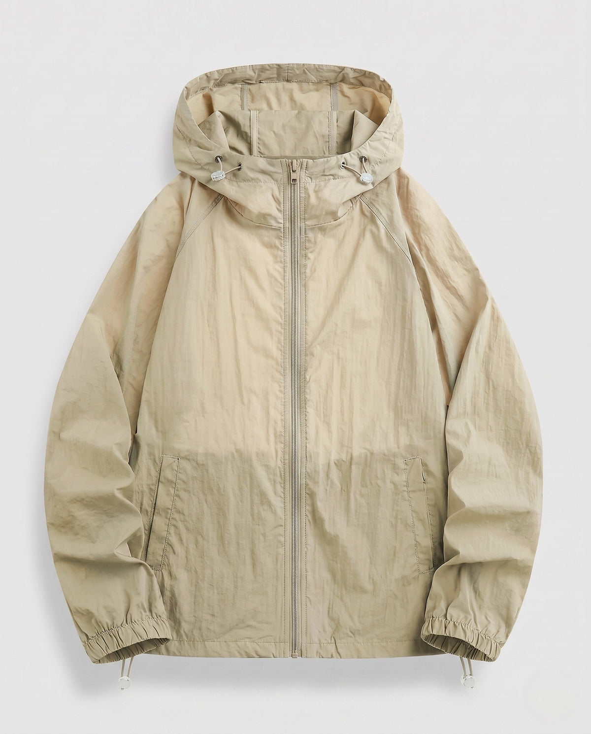 Women's Lightweight Windbreaker Jacket with Adjustable Waistband