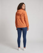 Women's Lightweight Windbreaker Jacket with Adjustable Hood - Back View
