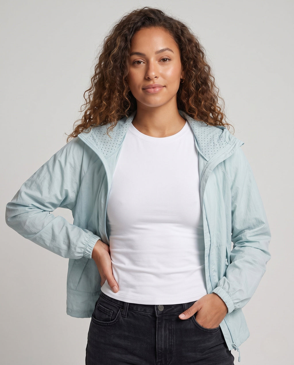 Women's Lightweight Windproof Summer Jacket - Upper Body View