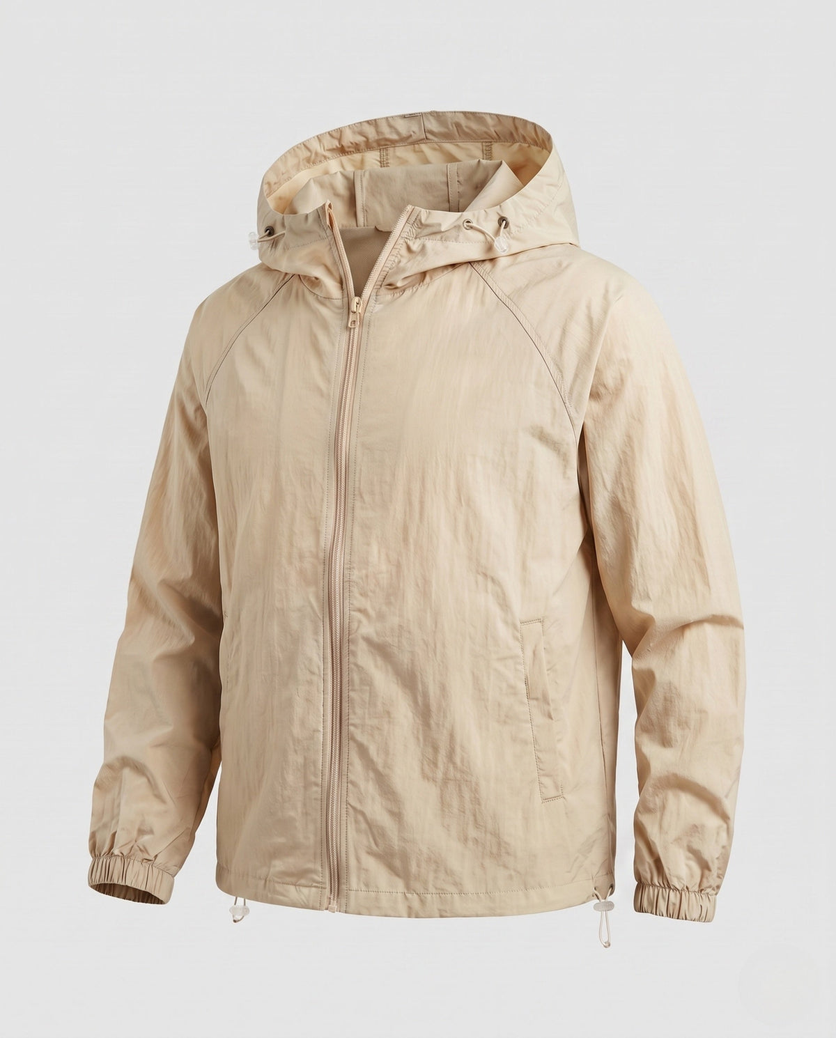 Women's Lightweight Windbreaker with Adjustable Hood Design