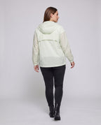 Women's Practical Windbreaker Jacket with Adjustable Hood - Back View