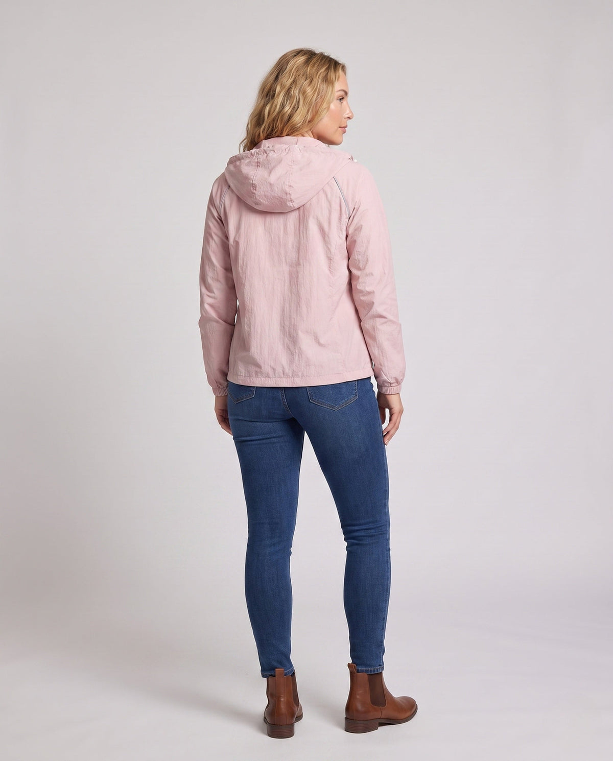 Women's UV Protection Jacket with Breathable Material, Adjustable Hood - Back View
