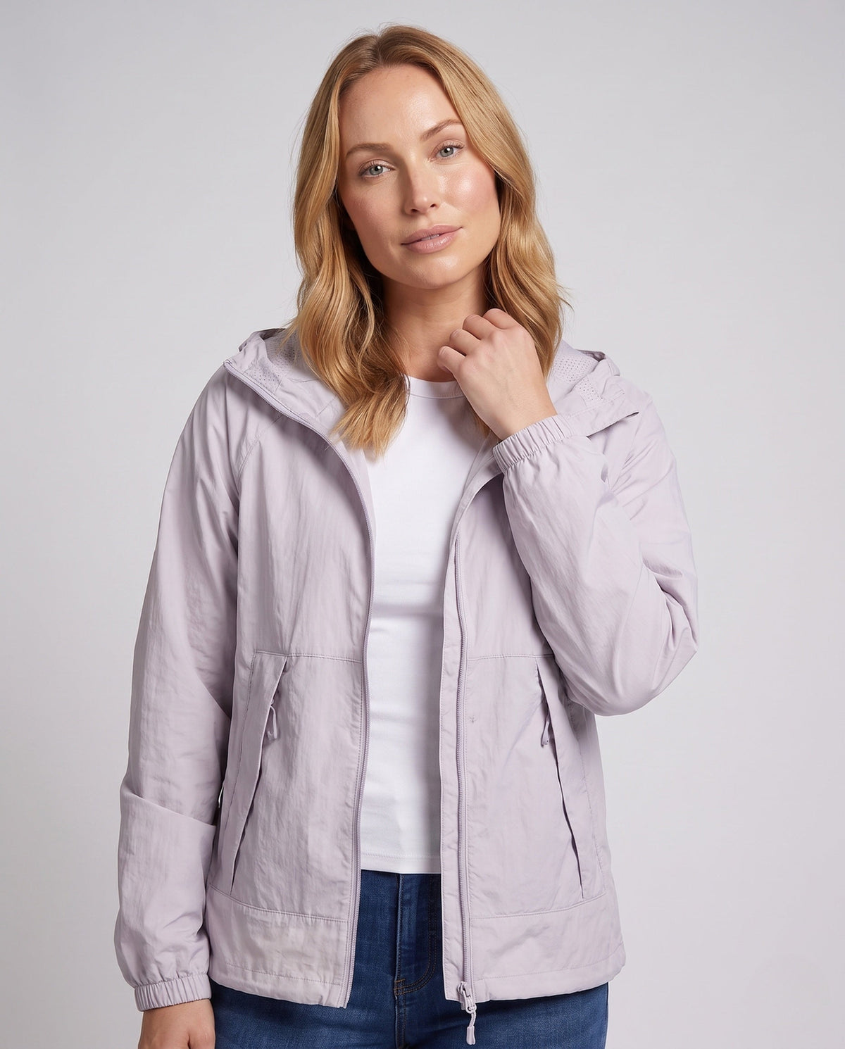 Women's Windproof Outdoor Jacket - Upper Body View