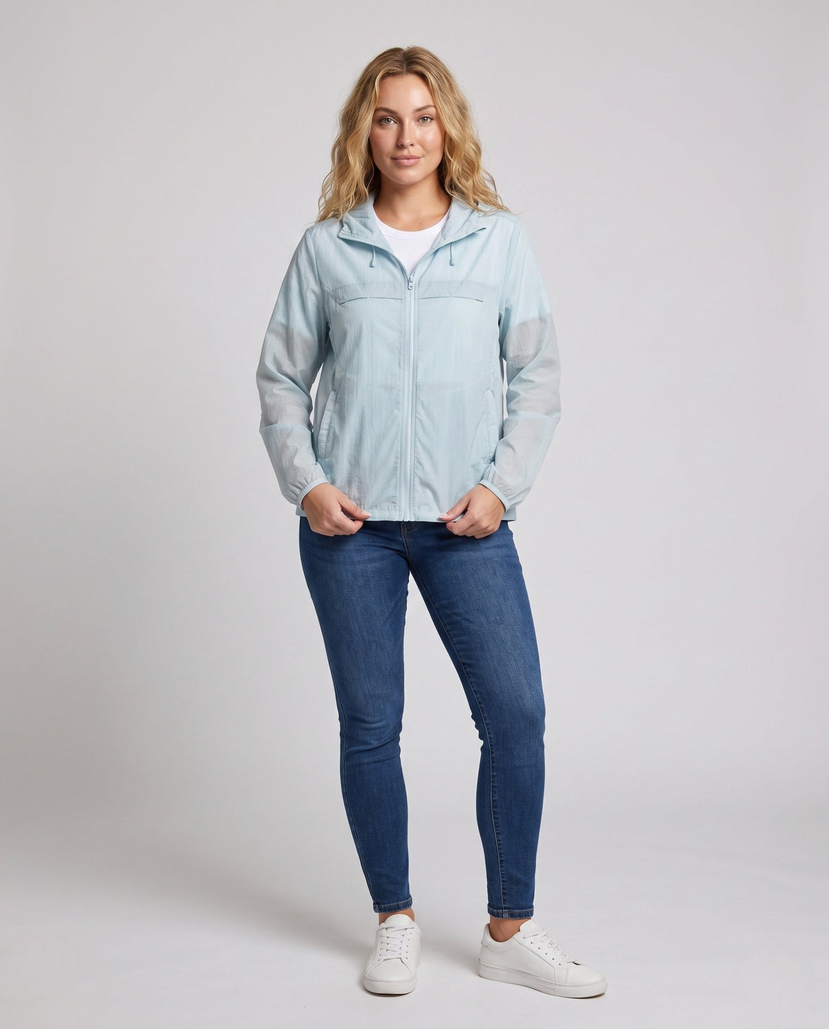 Women's Cooling UV Protection Summer Jacket with Hood - Front View