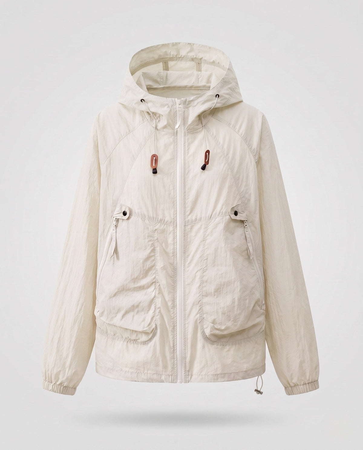 Women's Lightweight Windproof Hooded Jacket with Drawstring