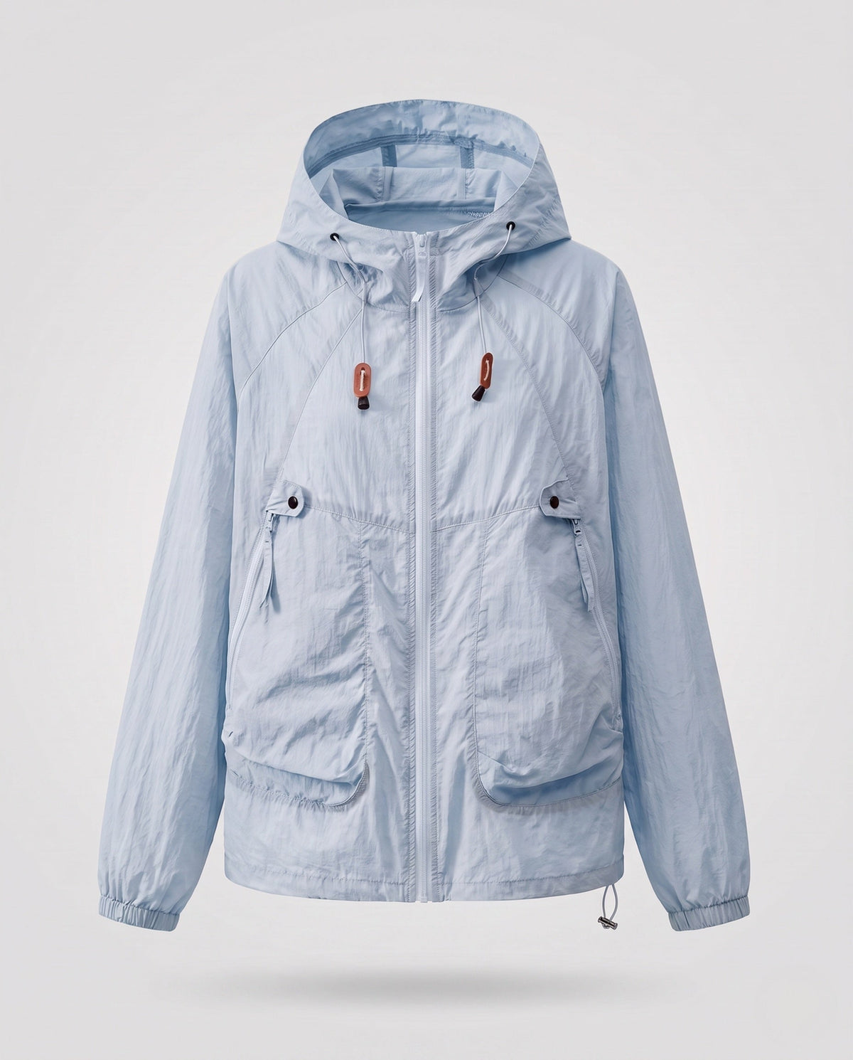 Women's Lightweight Windproof Hooded Jacket with Drawstring