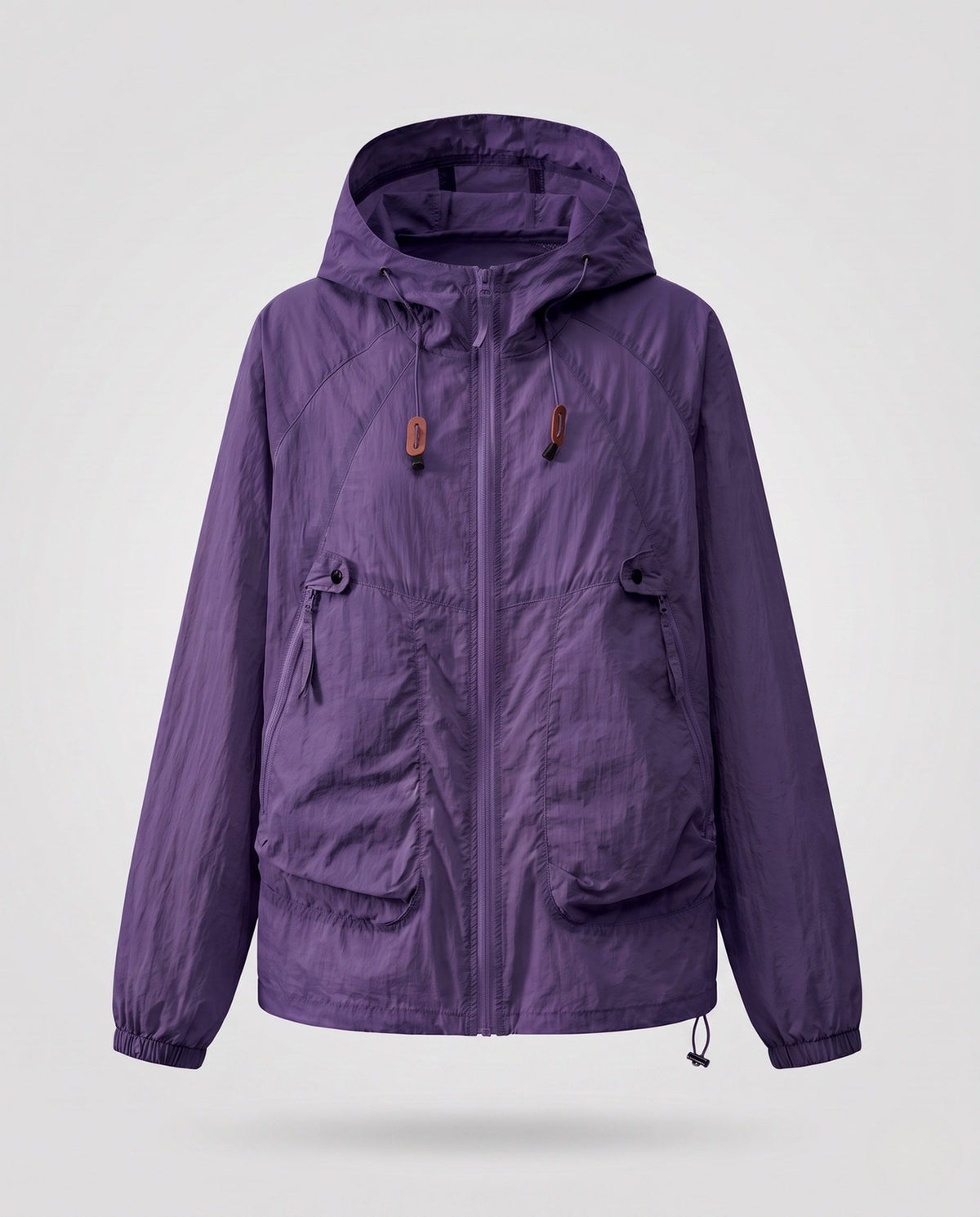 Women's Lightweight Windproof Hooded Jacket with Drawstring