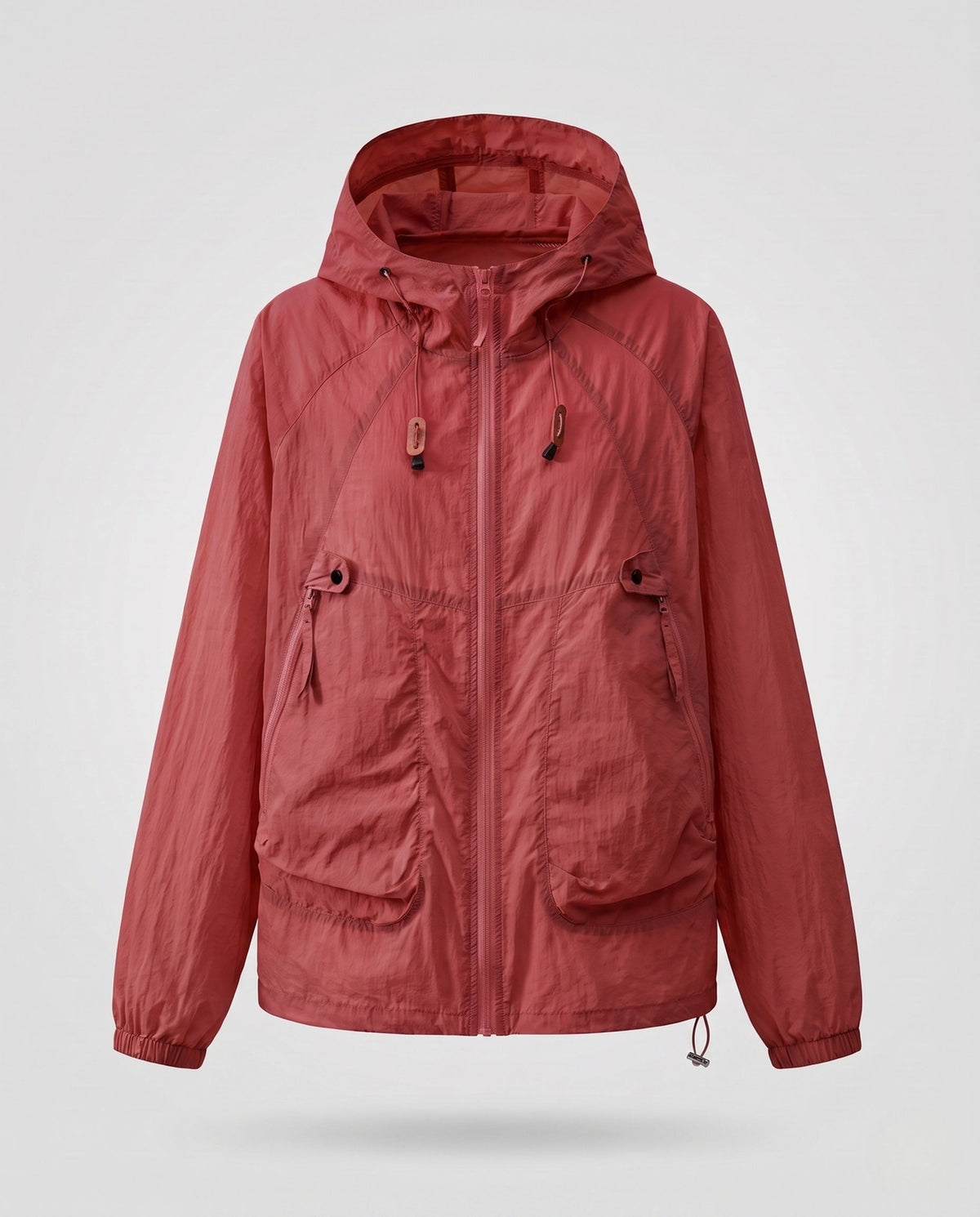 Women's Lightweight Windproof Hooded Jacket with Drawstring