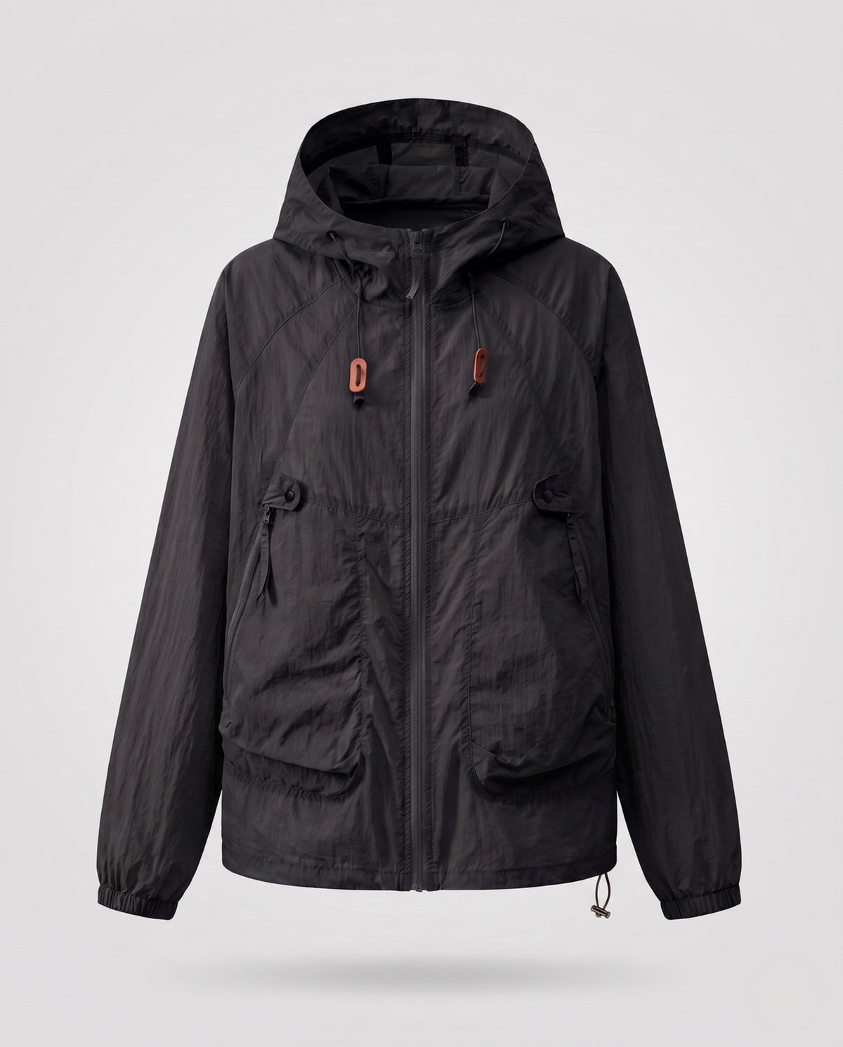 Women's Lightweight Windproof Hooded Jacket with Drawstring