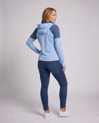 Women's Multifunctional Hoodie Jacket with Fold-Out Sun Visor - Back View