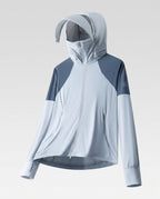 Women's Multifunctional Hoodie Jacket with Fold-Out Sun Visor