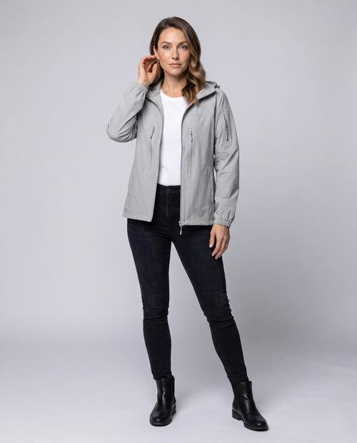Unisex Functional Travel and Trekking Jacket with Hood - Front View
