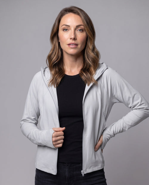Unisex Hooded Sun Protection Jacket with Extended Visor Brim - Upper Body View
