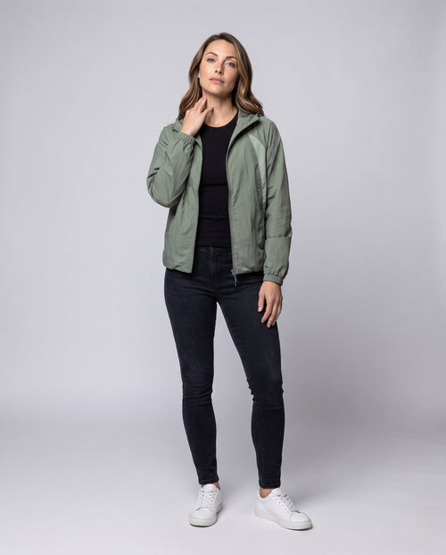 Unisex Lightweight Running and Wind Jacket with Hood - Front View