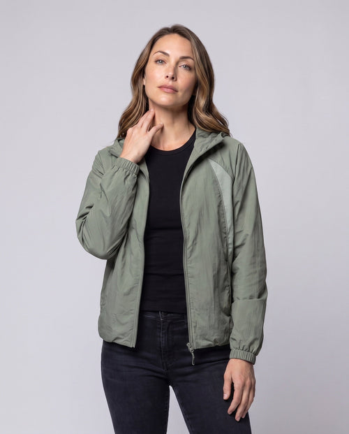Unisex Lightweight Running and Wind Jacket with Hood - Upper Body View
