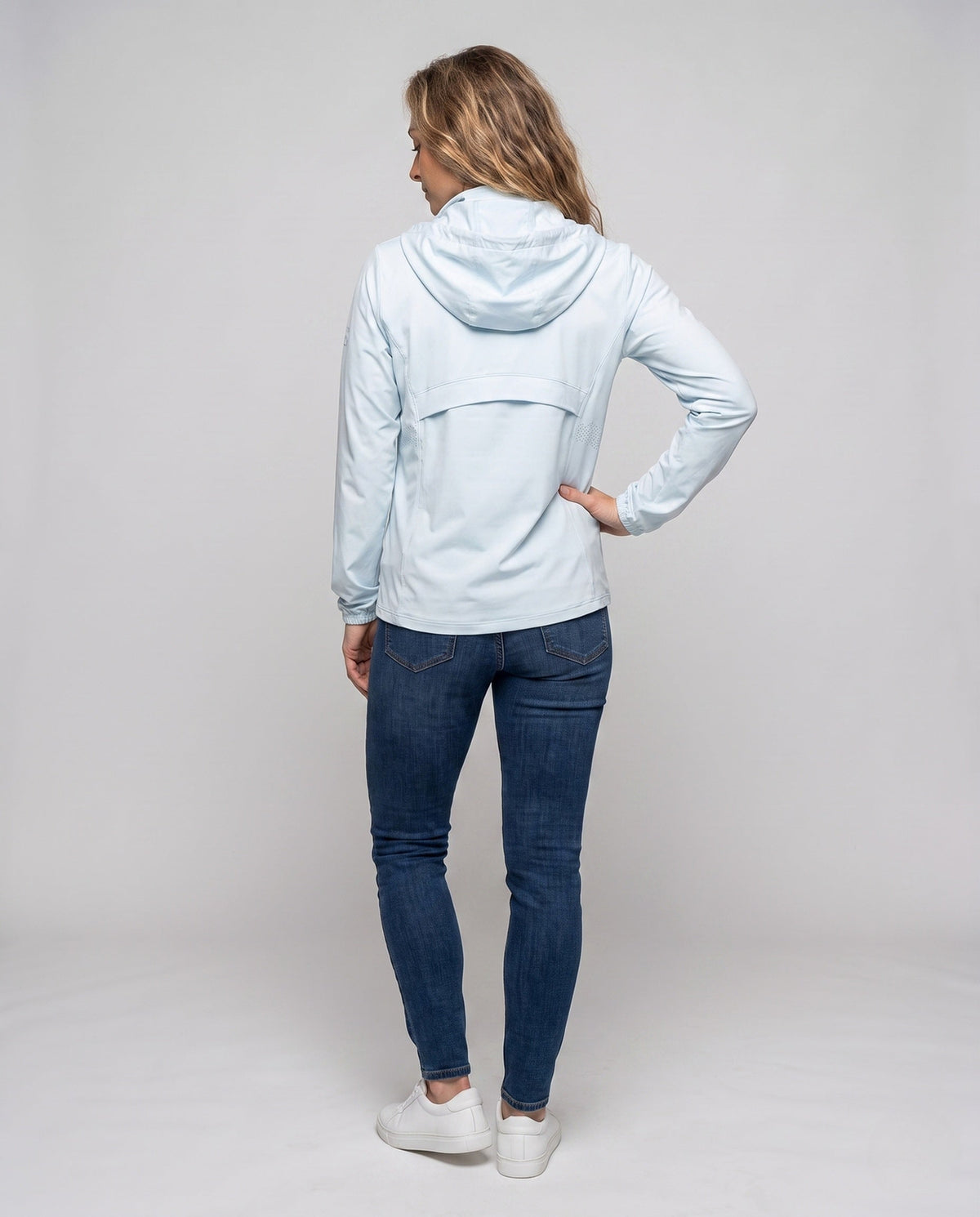 Unisex Lightweight UV Protection Hoodie Jacket with Full Zipper - Back View