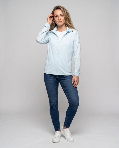 Unisex Lightweight UV Protection Hoodie Jacket with Full Zipper - Front View