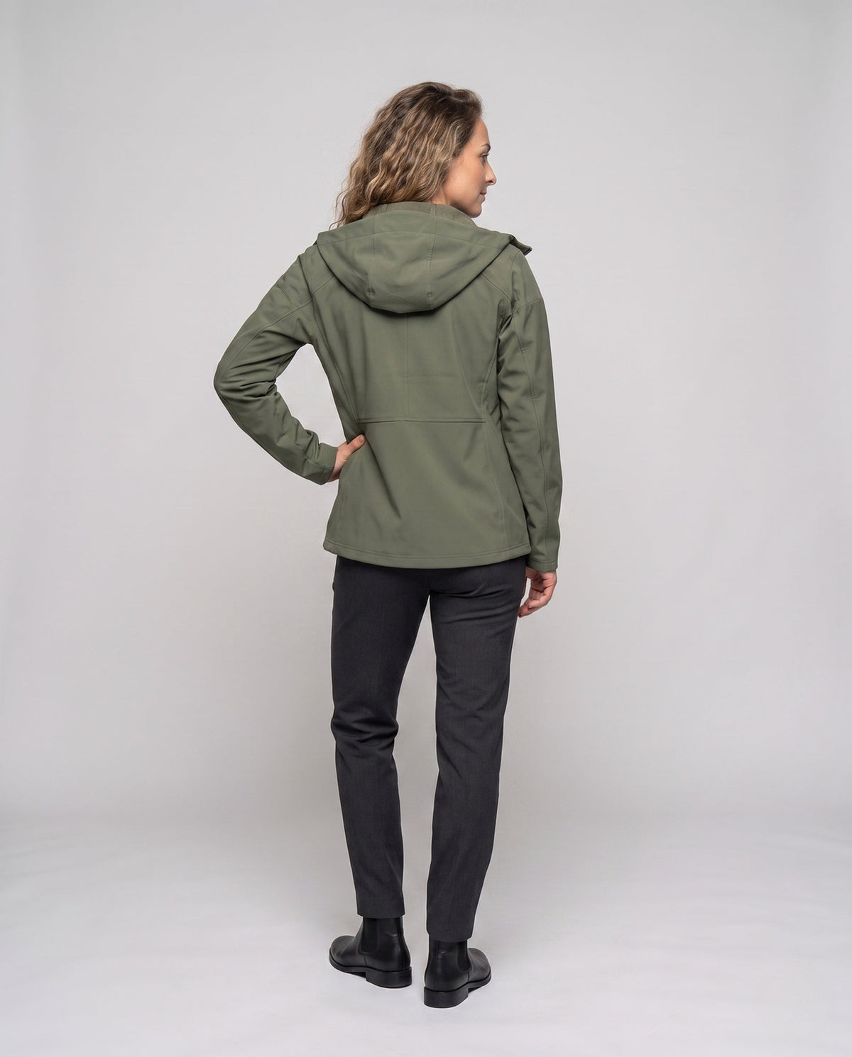 Unisex Lightweight Water-Repellent Hooded Jacket - Back View