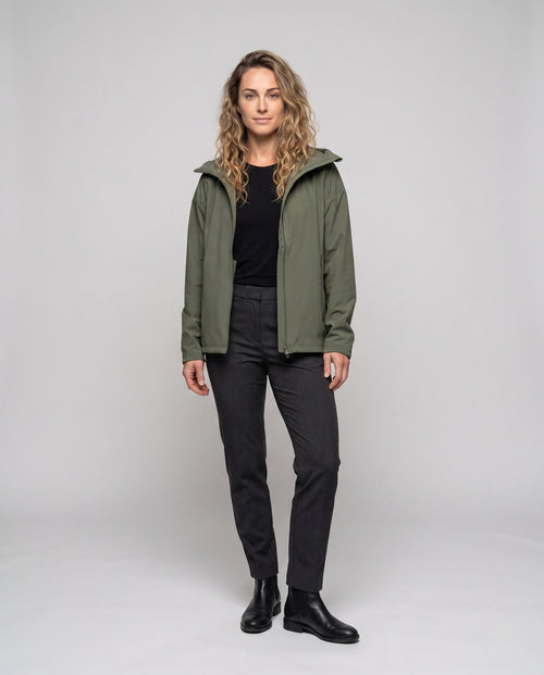Unisex Lightweight Water-Repellent Hooded Jacket - Front View