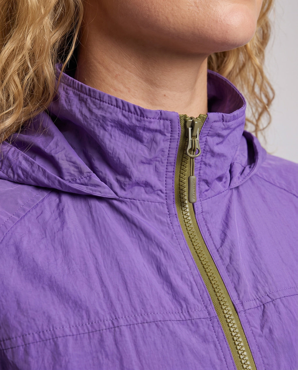 Unisex Ultralight Hoodie Jacket with Pack Function, Wind - Close-Up Detail