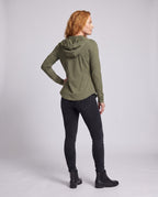 Women's Lightweight Breathable Training Jacket with Hood, Elastic Cut - Back View