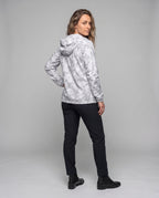 Women's Travel-Friendly Hoodie Jacket with Hexagonal Structure Print - Back View