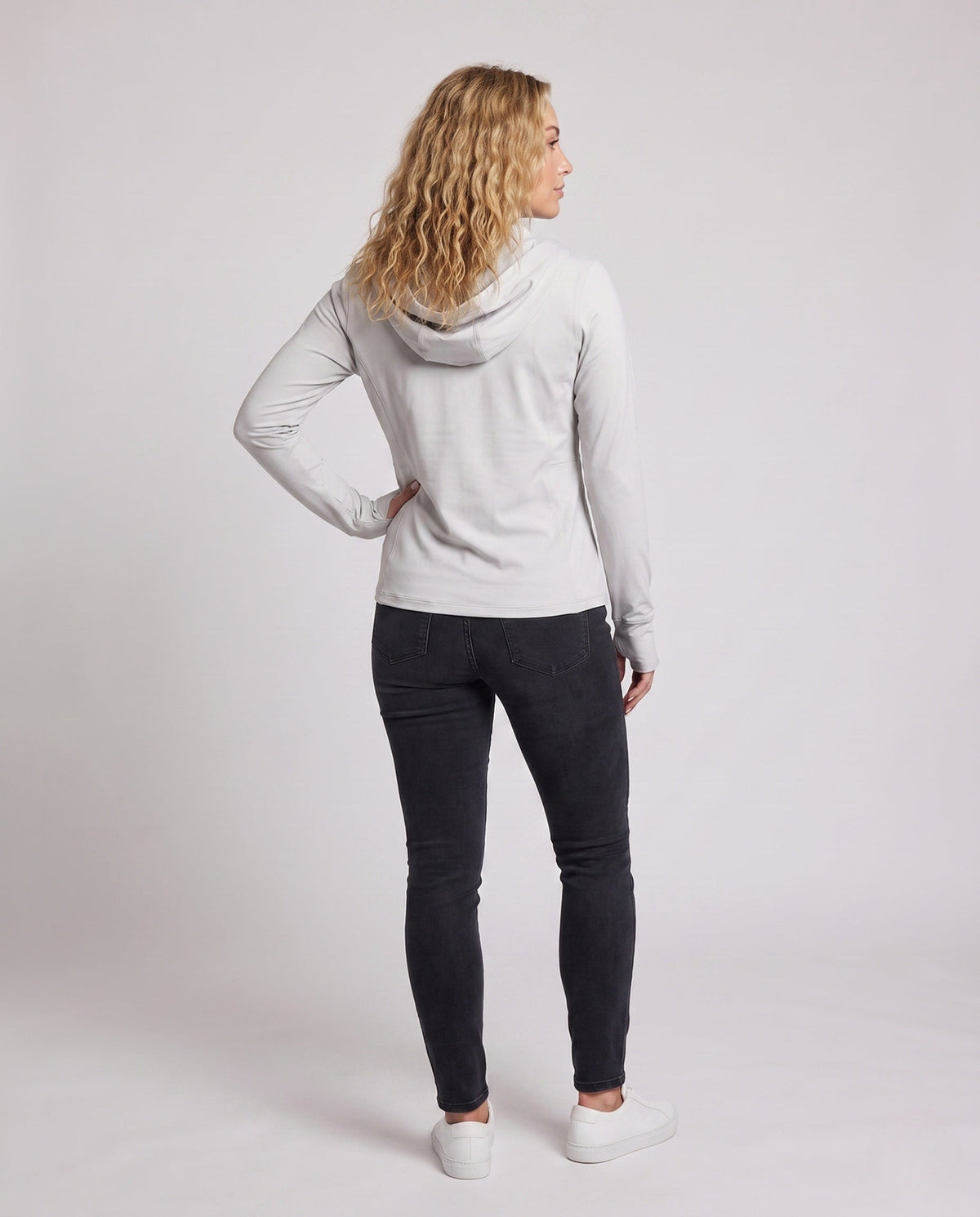 Unisex Ultralight UV Protection Hoodie with Extended Sun Visor - Back View