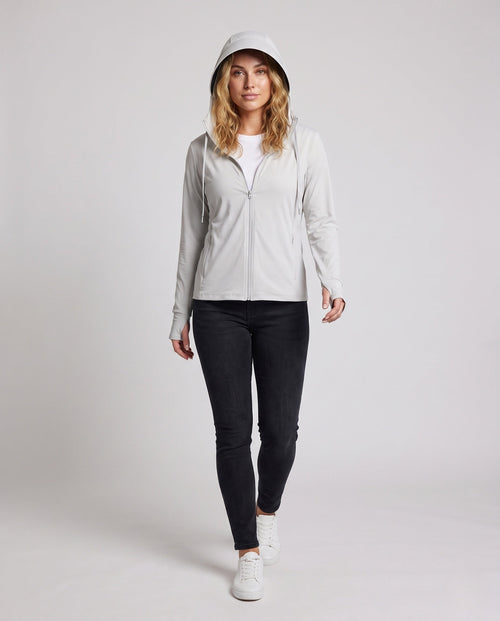 Unisex Ultralight UV Protection Hoodie with Extended Sun Visor - Front View
