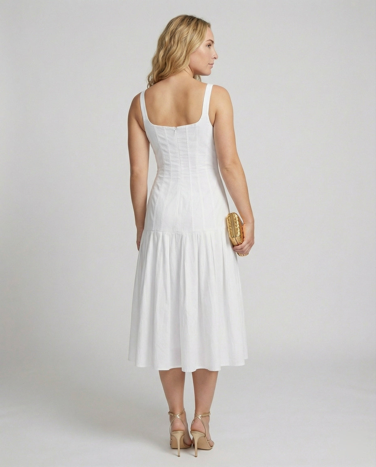 Women's Midi Dress with Elegant Cut