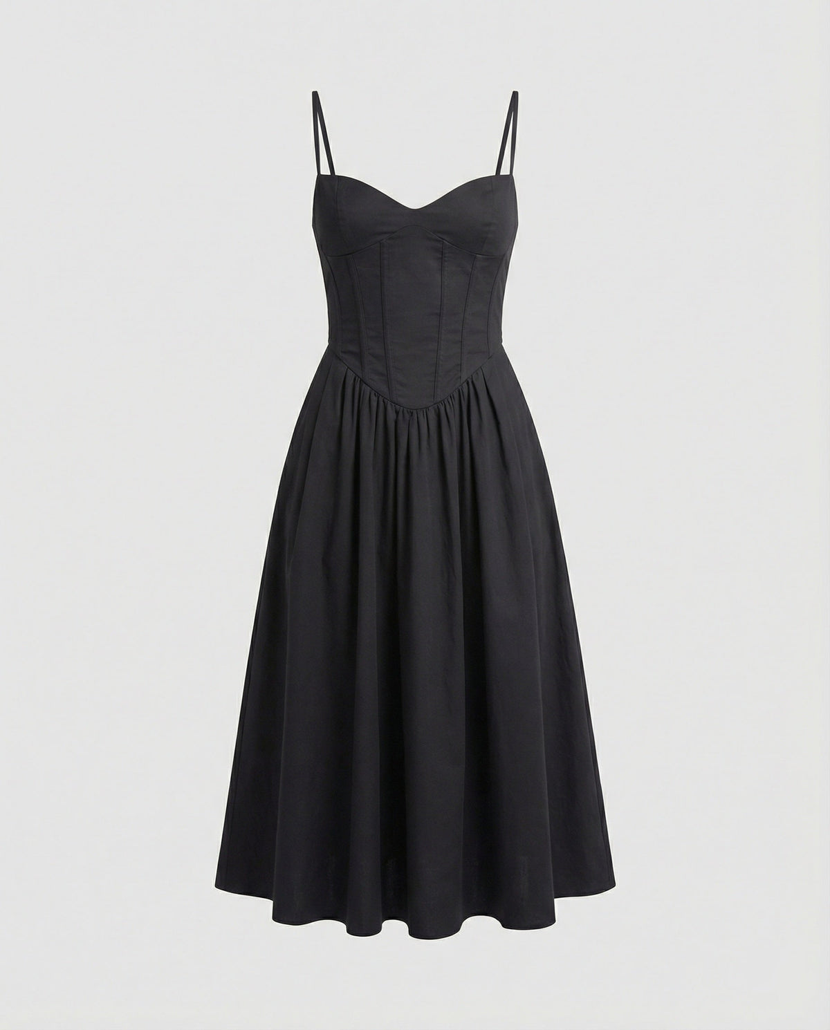 Women's Elegant Long Dress with Fitted Silhouette and Flowing Skirt