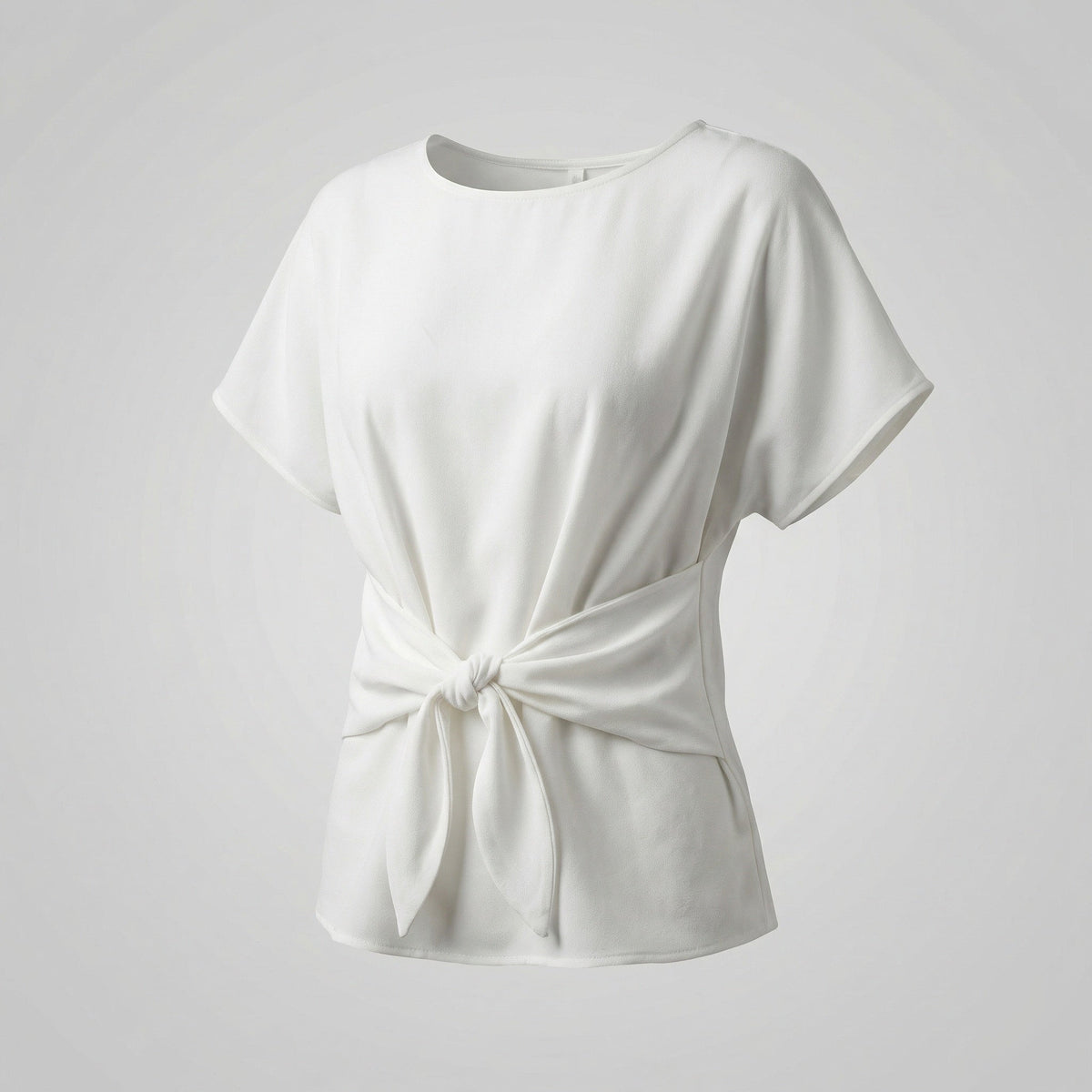 Women's U-Boat Neckline Knot Blouse Top