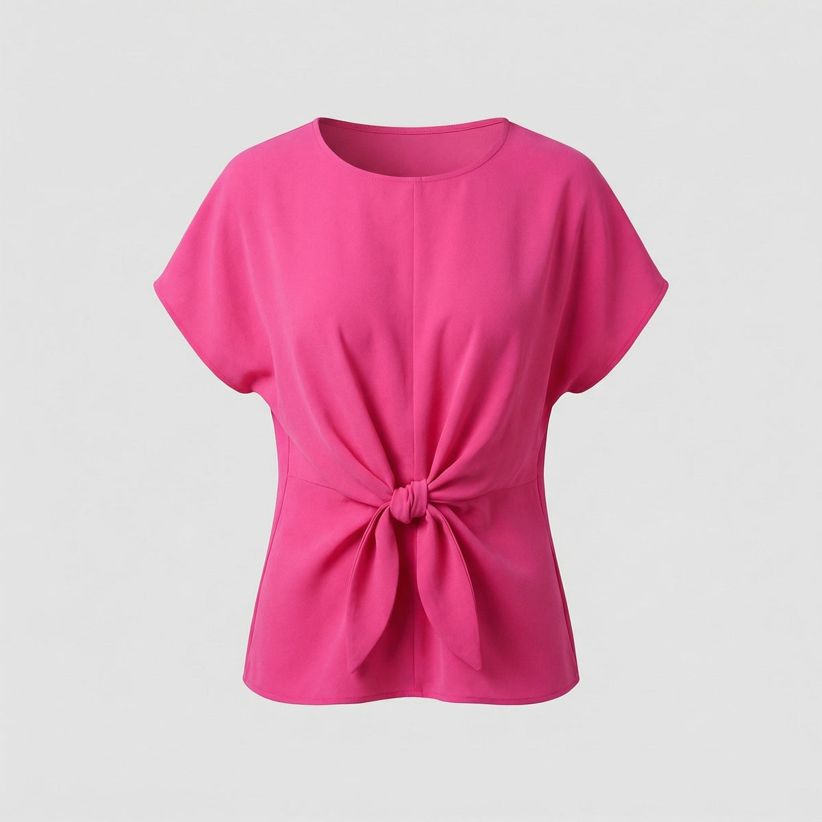 Women's U-Boat Neckline Knot Blouse Top