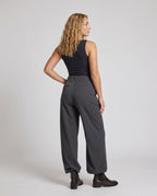 Women's Stylish High-Waisted Cargo Pants with Adjustable Drawstring - Back View